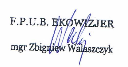 F I R M A P R O J E K T O W O U S Ł U G O W O E K O W I Z J E R B A D A W C Z A Z B I G N I E W W A L A S Z C Z Y K ul. Topolowa 2, 41-603 Świętochłowice tel.kom.(+48) 605 414 624; fax.