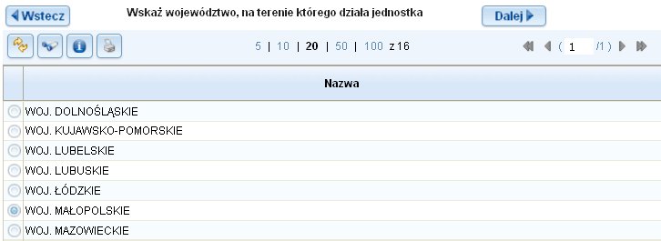 Rejestracja jednostek i użytkowników Jeżeli j edno z tych kryteriów nie będzie spełnione, poj awi się odpowiedni komunikat, informuj ący o tym fakcie.