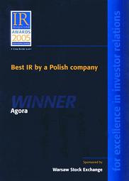 AGORA ŁAD KORPORACYJNY Polskie Forum Corporate Governance ranking 2005 najwyższe standardy ładu korporacyjnego WarsawScan 2005 najlepsze relacje inwestorskie wśród polskich spółek