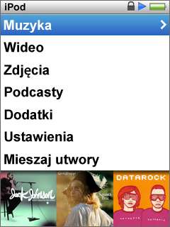Pozycje widniejące na liście wyników są oznaczone identyfikującymi je ikonami:utwór muzyczny, wideo, wykonawca, album, książka audio lub podcast.