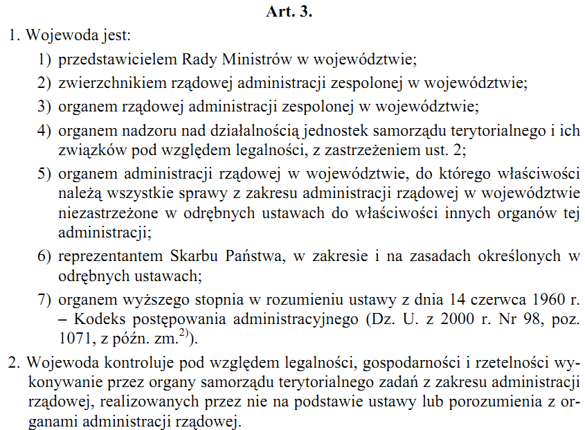 Wojewoda i administracja rządowa w województwie Kim jest wojewoda według ustawy o wojewodzie i administracji rządowej w województwie Administracja