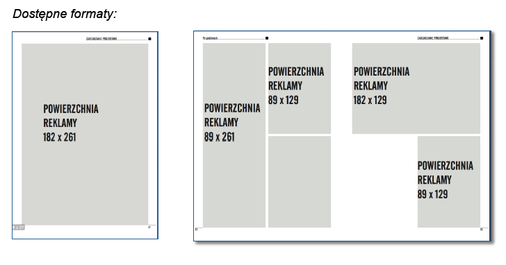 9. FORMY REKLAMY PDF MAGAZYN ZARZĄDZANIE PROJEKTAMI Reklama na 1 stronę prawa stronę 182 x 261 2 500 zł Reklama na 1/2 strony