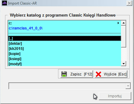 16 5.3 Import z Ramzes Classic W uruchomionych Księgach Handlowych w Menu programu Narzędzia dostępny jest import z programu Clasic.