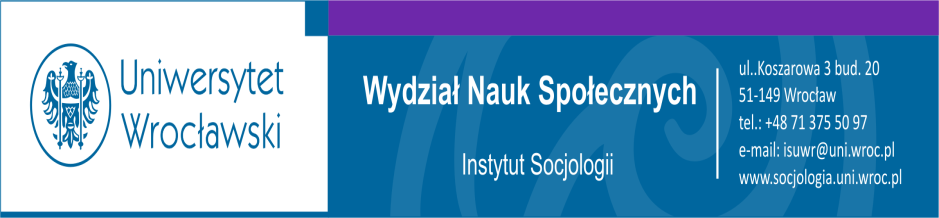 URZĄD MARSZAŁKOWSKI oraz ZAKŁAD SOCJOLOGII EDUKACJI INSTYTUTU SOCJOLOGII UNIWERSYTETU WROCŁAWSKIEGO Zapraszają do udziału w Ogólnopolskiej Konferencji Naukowej EDUKACJA DLA BEZPIECZEŃSTWA FORMACJE