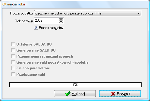 12 S t r o n a O t w a r c i e r o k u w s y s t e m i e P o s e s j a Po uruchomieniu tej funkcji pojawi się okno gdzie w polu Rodzaj podatku podpowiada się Łącznie