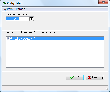 24 S t r o n a O t w a r c i e r o k u w s y s t e m i e P o s e s j a gdzie w polu Data potwierdzenia należy wpisać faktyczną datę odbioru decyzji oraz zaznaczyć ptaszka przy danej osobie i nacisnąć