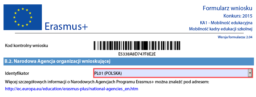 Wybór właściwej Narodowej Agencji Innym ważnym punktem jest wybór Narodowej Agencji, do której chcą Państwo przesłać swój wniosek.