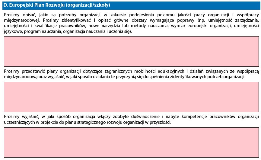 W konkursie 2015 w formularzu wniosku należy podać Typ organizacji gdyż tej danej system URF więcej nie będzie wymagał.