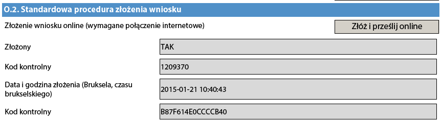Na początku należy upewnić się, że formularz został zatwierdzony, po raz ostatni naciskając przycisk Zatwierdź ("Validate").