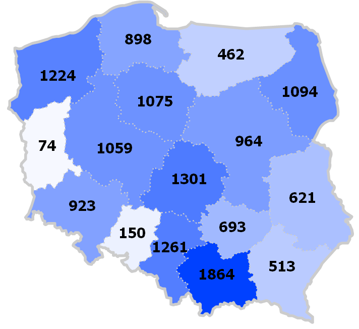 Medialność w regionach Wykres 3.