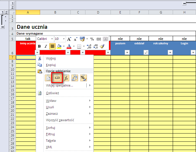 Jak prawidłowo przenosid dane do Excela z innych źródeł? Jeżeli posiadamy np.