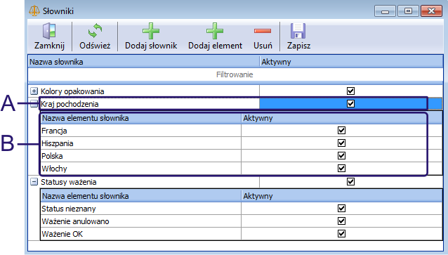 Aby skonfigurowad uprawnienia dla wybranej grupy należy ją zaznaczyd na liście grup, a następnie na liście uprawnieo wybrad w kolumnie Rodzaj dostępu odpowiedni tryb z listy rozwijalnej.