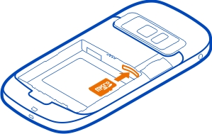 12 Pierwsze kroki Wkładanie karty pamięci Używaj wyłącznie kompatybilnych typów karty microsd zatwierdzonych przez firmę Nokia do użytku z tym urządzeniem.