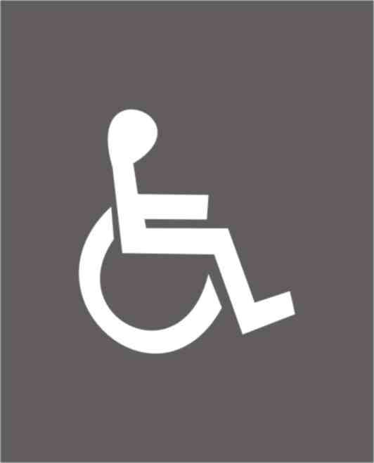 Znak pionowy jest uzupełniony znakiem poziomym Miejsce dla pojazdu osoby niepełnosprawnej (P-24). Ryc. 129. 131.