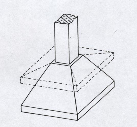 STOPY FUNDAMENTOWE Stopy fundamentowe: a) ostrosłupowa, b) prostokątna, c) schodkowa Wysokość stopy betonowej