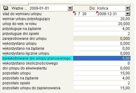 Symfonia Kadry I Płace 7 / 9 Rys.8 Bilans urlopowy i rejestracja urlopu planowanego Przypisania do wzorców Zmieniono prezentację i obsługę przypisania pracownika do wzorca.