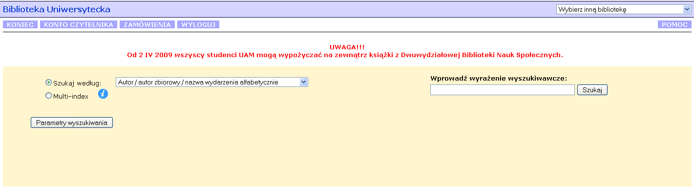 Jeśli chcemy sprawdzić czy zamówiona książka oczekuje w wypożyczalni należy wejść do