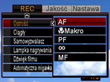 3. Użyj [8] i [2], aby wybrać żądany element menu, a następnie naciśnij [6]. 4. Użyj [8] i [2], aby zmienić wybrane ustawienie. 5.