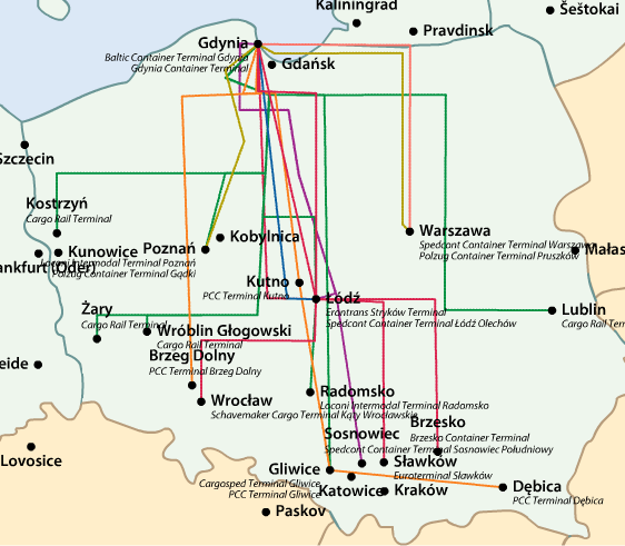 Modal split for container traffic in the port of Gdynia case of Baltic Container Terminal 2009 13% rail (29.