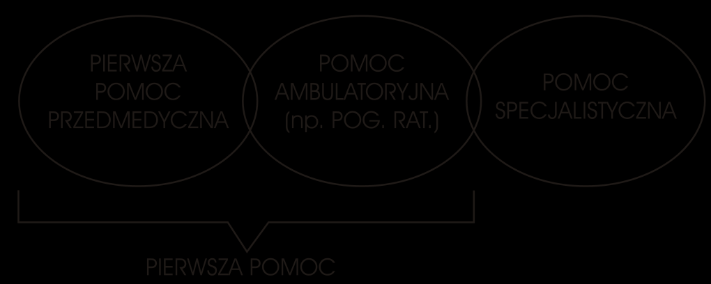 1. Pierwsza pomoc wszystkie działania pomocy przedmedycznej wykonane przez świadków zdarzenia 2.