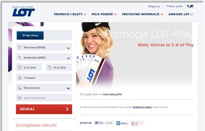 LOT.COM Możliwości współpracy: Reklama online w postaci banerów reklamowych na internetowej stronie, adresowanej na 36 rynków zagranicznych