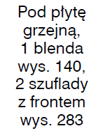 Szafki dolne Wys. korpusu 720, gł. korpusu 560 Szkic Opis Symbol 1 2 3 4 Wysuwane cargo z 2 koszami na butelki, mocowane do frontu wys.