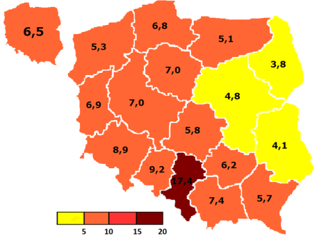 km), a na innych znacznie zmniejszono prędkość pociągów Sieć kolejowa 2011 rok Gęstość sieci kolejowej Kolej w liczbach Długość linii kolejowych około 19000 km (15 miejsce w świecie, 6 w Europie, 4 w