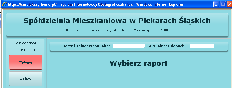 Po prawidłowym uruchomieniu na ekranie ukaże się okno logowania. UWAGA!