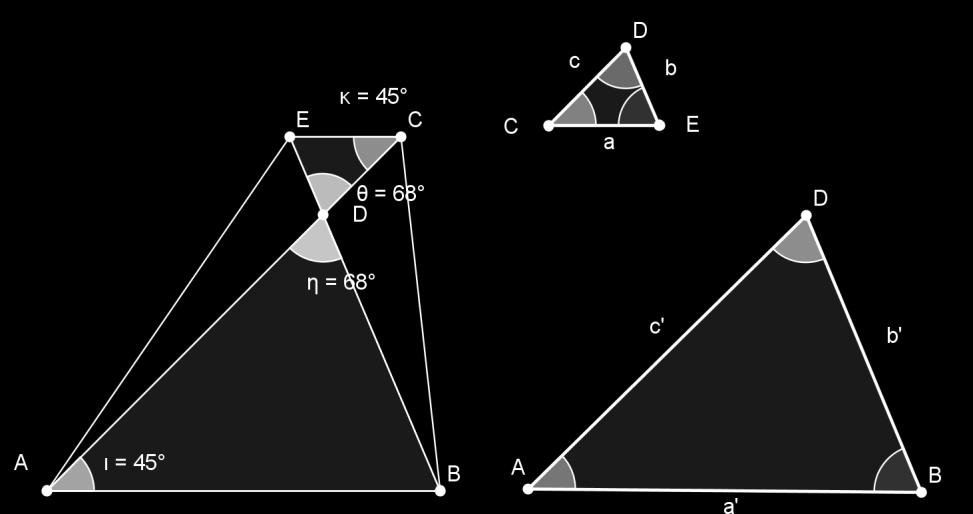 Temat: Cechy podobieństwa trójkątów-zastosowanie wiadomości-planimetria. Masz do dyspozycji aplet planimetria09 ilustrujący własności figur podobnych.