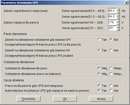 Na rzucie ekranu umieszczonym poniŝej widoczne są parametry, które uŝytkownik moŝe modyfikować za pomocą oprogramowania.