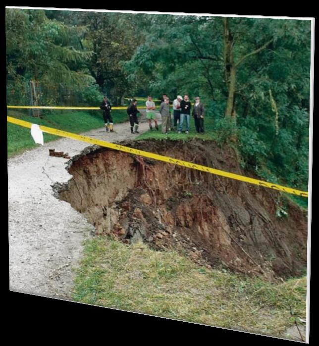 8) Obsunięcie się ziemi - oznaczają szkody spowodowane przez zapadanie się ziemi oraz