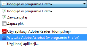 Rysunek 3 Wtyczka Adobe Acrobat Skorzystanie z usługi Akt prawny do ogłoszenia przekazanie do RCL wymaga posiadania konta użytkownika w systemie epuap.