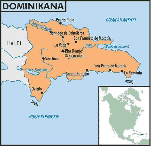 República Dominicana República Dominicana leży na Karaibach, zajmuje 2/3 (48 730 km² ) wyspy Hispaniola.
