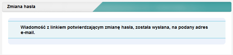 Kolejnym krokiem do uzyskania nowego hasła jest podanie adresu e-mail oraz