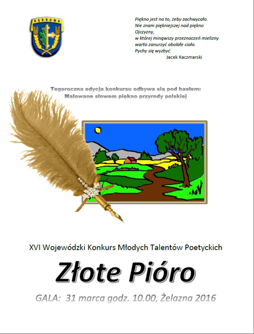 Tegoroczna edycja konkursu odbywa sią pod hasłem: Malowane słowem piękno przyrody polskiej Tematyka prac wiąże się z przedstawieniem wybranego konkretnego miejsca na terenie Polski o ciekawych,