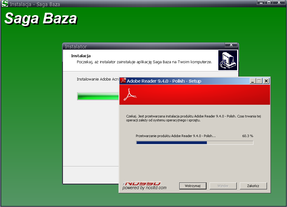 Instalacja Adobe Acrobat Reader Program Saga Baza 3 wykorzystuje oprogramowanie firmy Adobe do podglądu wygenerowanych plików