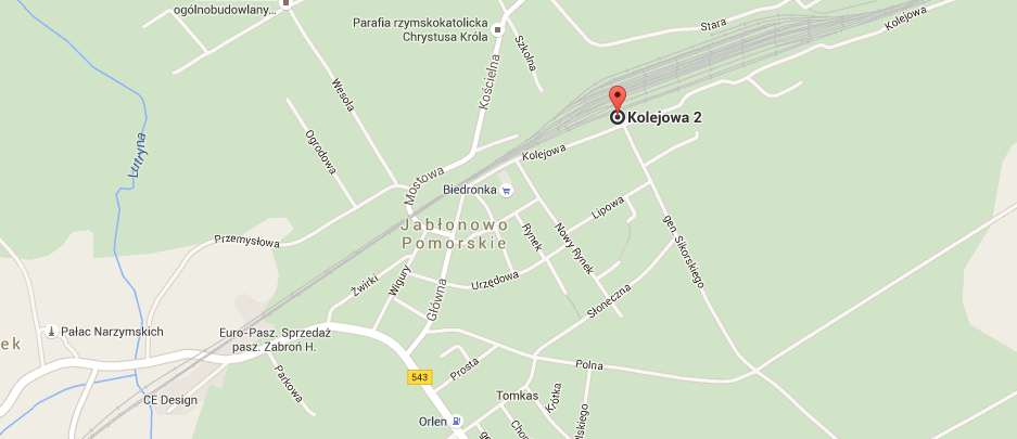Lokalizacja i dostępność komunikacyjna: Nieruchomość położona jest w m. Jabłonowo Pomorskie, przy ul. Kolejowej 2, w województwie kujawsko-pomorskim, w powiecie brodnickim.