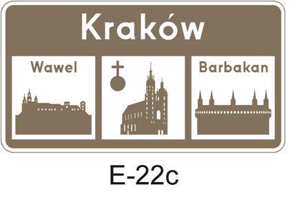 Drogowskazy do obiektów turystycznych lub wypoczynkowych (E-7 do E-12a) stosuje się w celu wskazania kierunku do obiektów turystycznych lub wypoczynkowych, napisy, symbole i obrzeże tych znaków są