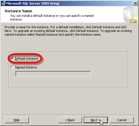 W kolejnym oknie (Service Account) naleŝy zaznaczyć opcje: Use the built-in System Account, a następnie Local Account, natomiast