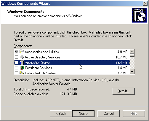 Instalacja komponentów systemu operacyjnego Microsoft Windows 2003 Server Internet Information Services Portal wymaga instalacji komponentu Internet Information Services IIS (Internetowe Usługi
