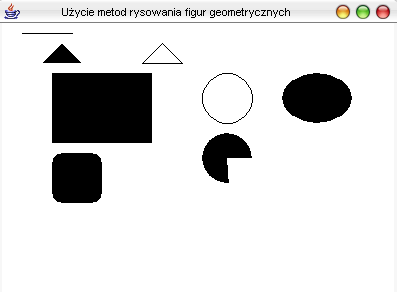 int taby [ ] = { 40, 20, 40,40 ; int n = tabx.length; //trojkat g.fillpolygon( tabx, taby, n-1 ); g.translate(100,0); g.drawpolyline(tabx, taby, n); g.