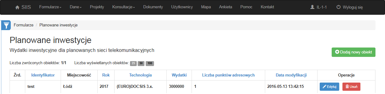 Liczba rekordów to liczba wprowadzonych rekordów w bazie. W sposób procentowy podawany jest też przyrost danych.