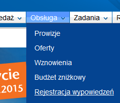 Rejestracja wypowiedzeń 1.