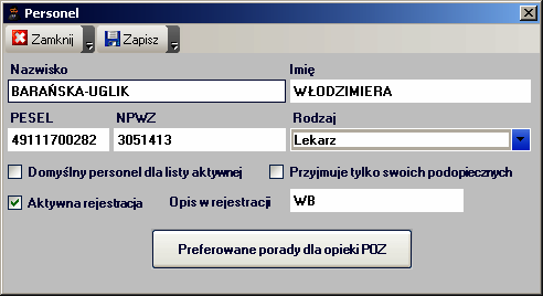 W zaznaczonych grupach wyznaczyć należy jeden wpis, który jest najbardziej zbliżony do ideału.