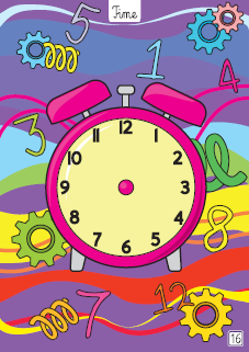 SEGREGATOR 16 TIME strona zafoliowana Nauczyciel wydaje polecenia, a uczniowie zaznaczają godziny na swoich zegarach. Następnie nauczyciel zadaje pytanie: What time is it?