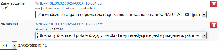 na Listę załączonych plikóworaz z listy rozwijanej wybierad opcję Formularz pomocy publicznej.