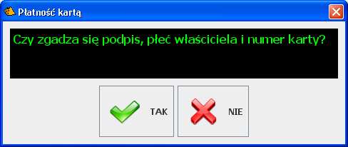 - 44 - Podstawowe operacje Rejestracja zapłaty kartą płatniczą 1. W oknie płatności naciśnij jeden z dostępnych klawiszy kart płatniczych: 2. Pojawi się okienko z prośbą o zeskanowanie karty.