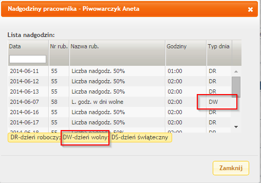 Planowanie czasu pracy w portalu 19 Zapisz wprowadzone zmiany. 6.