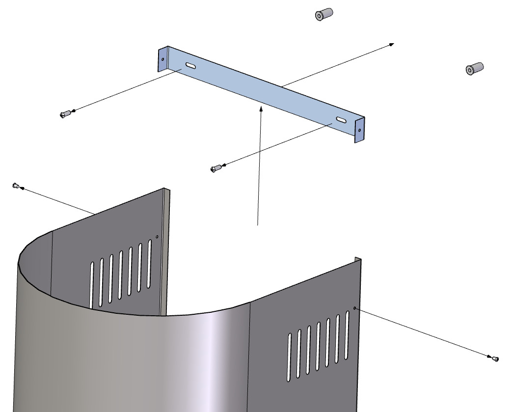4.2 MONTAŻ KORPUSU OKAPU Otworzyć szybę pociągając do siebie za dolną krawędź środkowej szyby(rys.5). Zdemontować aluminiowy filtr tłuszczowy (rys.