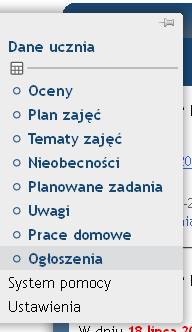 D Menu główne pionowe menu z listą dostępnych, zgodnie z przydzielonymi uprawnieniami użytkownika, modułów.